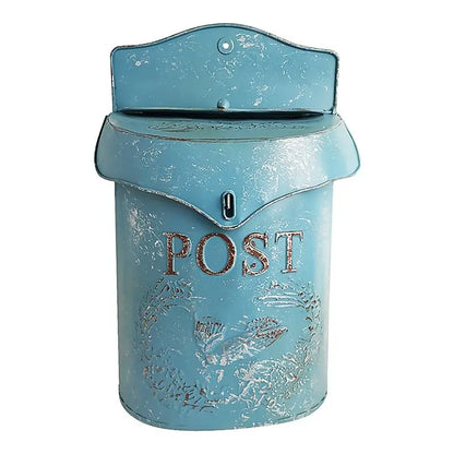 European Style Iron Retro Mailbox, Sealed Suggestion Box, Newspaper Mailbox, Wedding Garden Decoration Home Mailbox Post Box