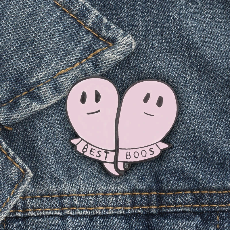 2pcs/Set Creative Brocken Heart Wine Bottle Earth Cup Pizza Enamel Pins BEST BUDS/BOOS Brooch Collar Pin Badges Corsage Jewelry