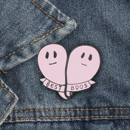 2pcs/Set Creative Brocken Heart Wine Bottle Earth Cup Pizza Enamel Pins BEST BUDS/BOOS Brooch Collar Pin Badges Corsage Jewelry