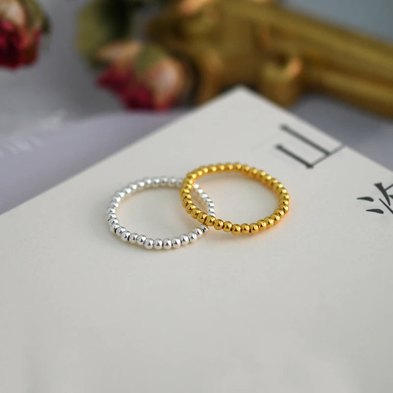 ASHIQI 3-4mm Mini Small Natural Freshwater Pearl Couple Rings Real 925 Sterling Silver Jewelry for Women