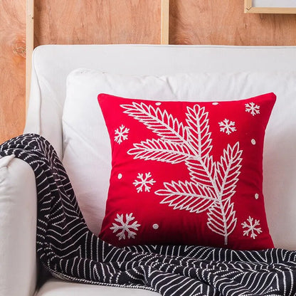 2023 Christmas Pillowcases Embroidered Cushion Cover Cotton Canvas Pillow Case C