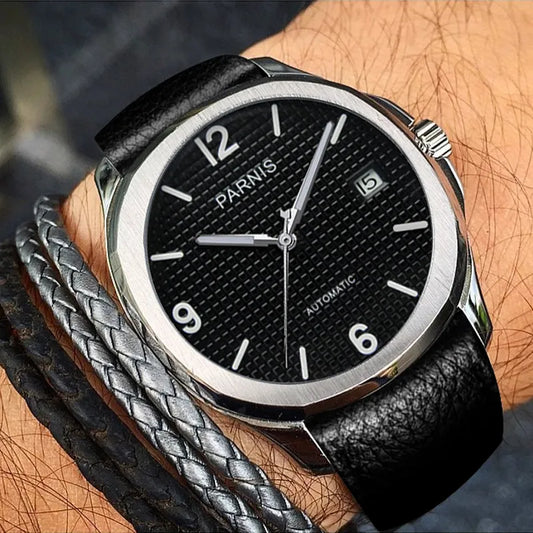 Fashion Parnis 40mm Automatic Watch Minimalist Men Miyota Sapphire Crystal Mechanical Sports Watches Relogio Masculino Man