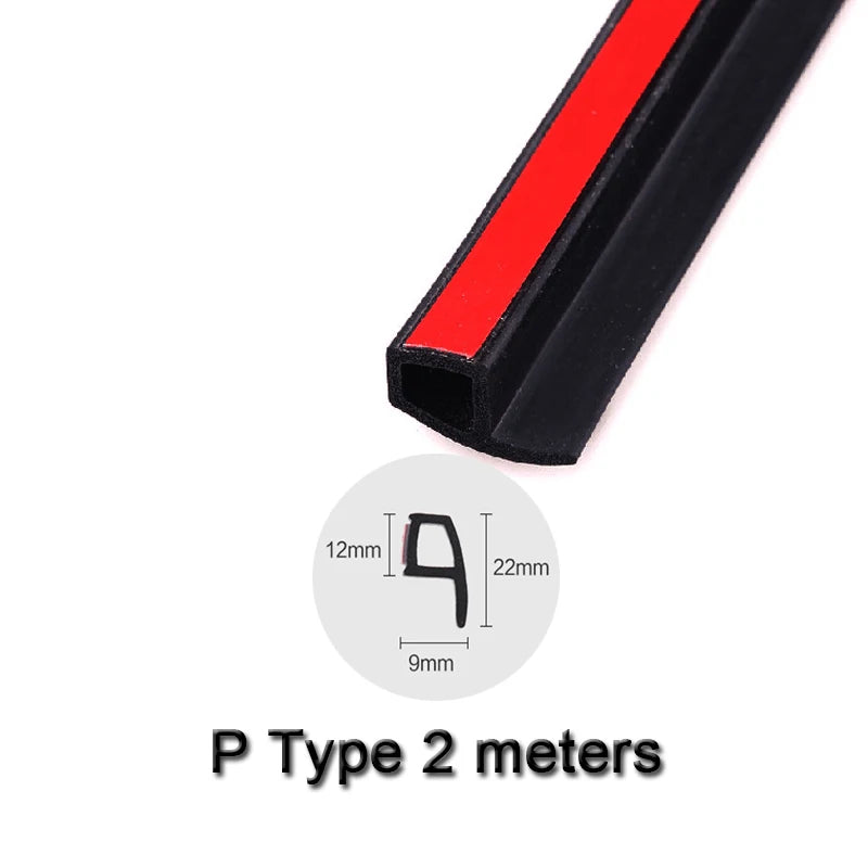 Car-Styling 2Meter B Z P D Type Car Rubber Seal Sound Insulation Weatherstrip Edge Trim Noise Insulation Car Door Sealing Strip