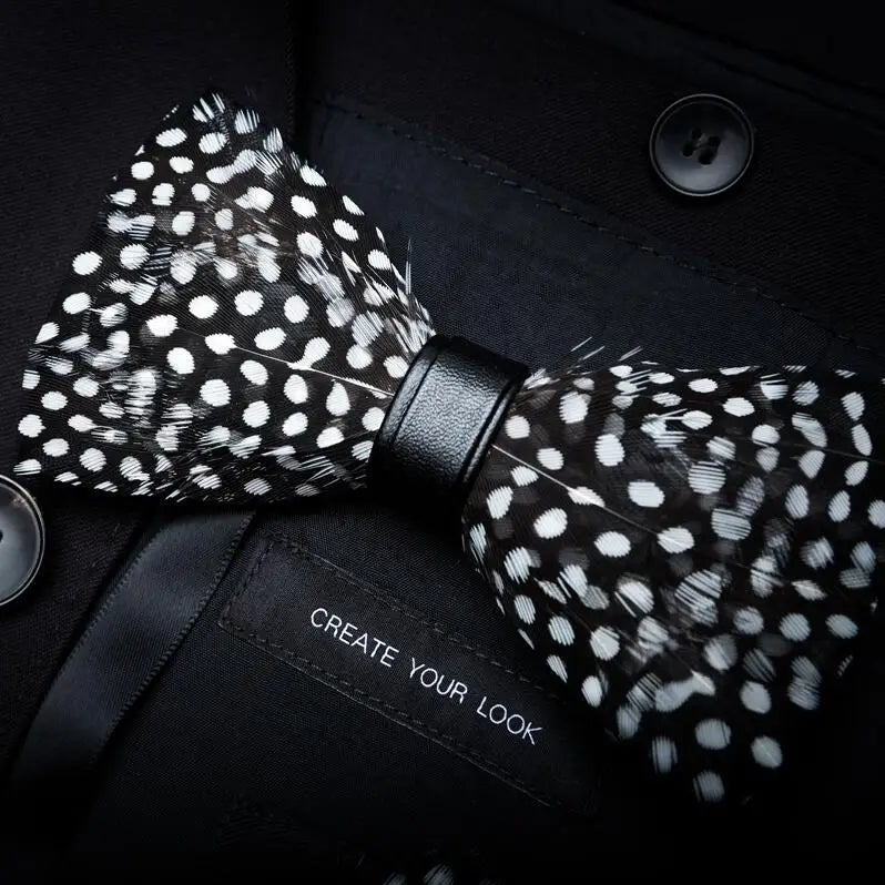RBOCOTT Feather Bow Ties Men's Luxury Bowtie With Box Fashion Peacock Feather Bow Ties for Men Business Party Wedding