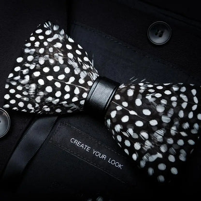 RBOCOTT Feather Bow Ties Men's Luxury Bowtie With Box Fashion Peacock Feather Bow Ties for Men Business Party Wedding