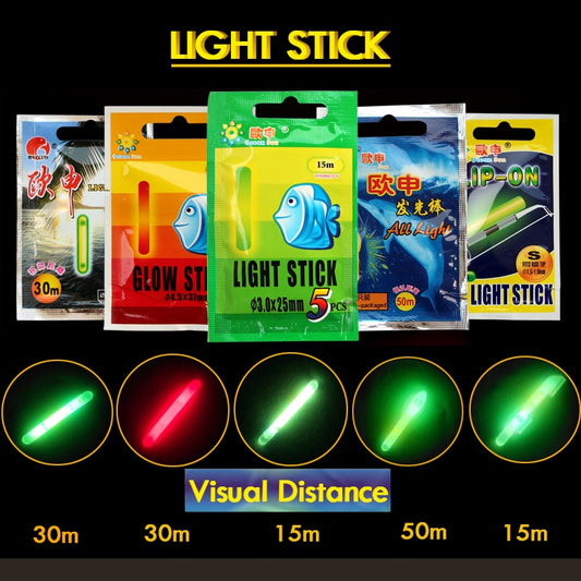 WLPFISHING Lightstick (25pcs or 10pcs) 5bags/Lot Fishing Float Electic Floaters Luminous Light Stick Fluorescent Glowing Stick
