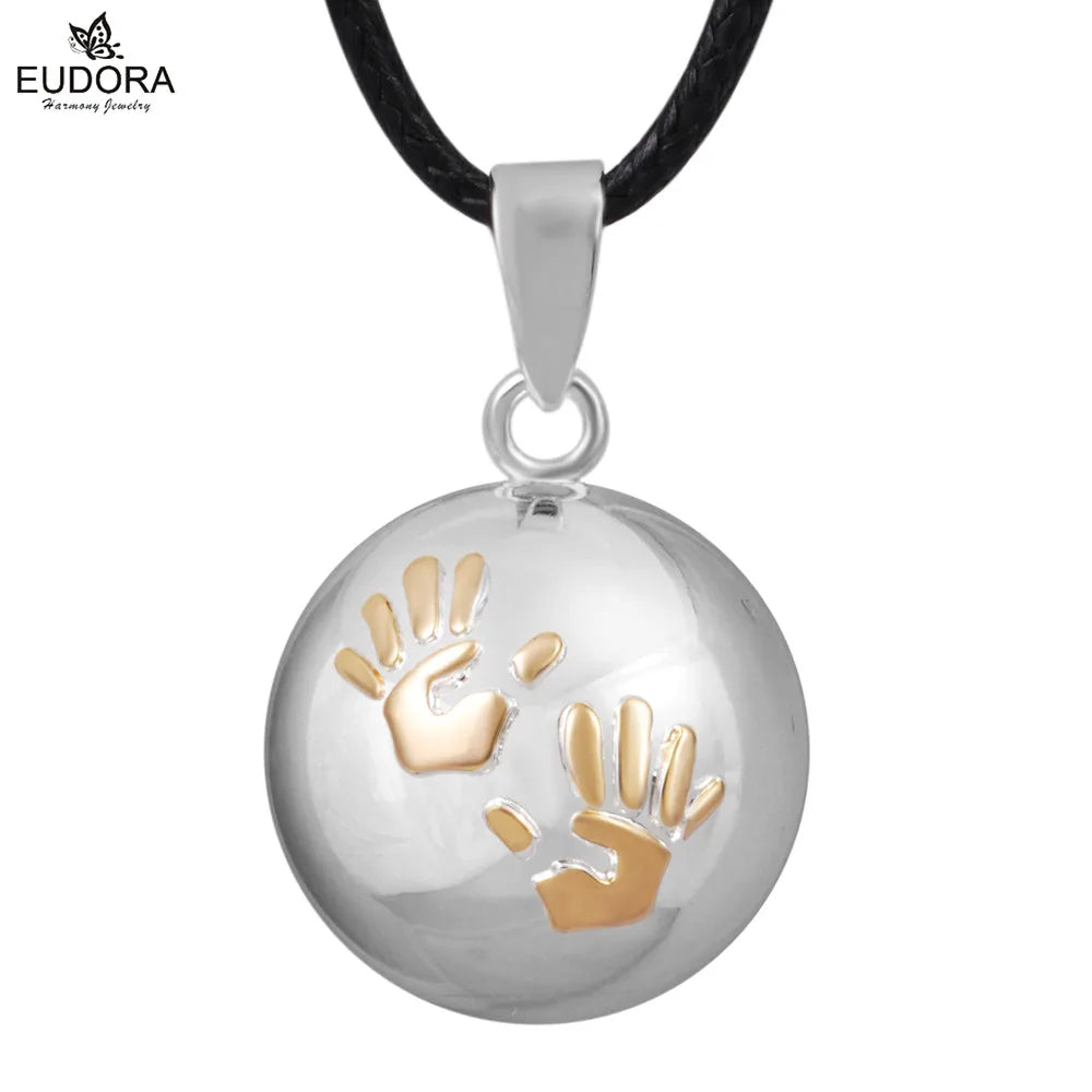 Eudora Harmony Ball Pendant Necklace Pregnancy Chime Ball Mexcian Bola Pendants Wishing Balls Fine Jewelry for Women