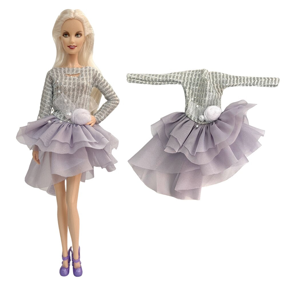 NK  1x Doll Ballet Dress for Barbie Doll Fashion Party Skirt Dollhouse Dancing Clothes for 1/6 BJD FR Doll Accessories Toys JJ