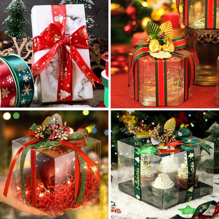 5yards 1inch 25mm Christmas Ribbon Printed Christmas Polyester Ribbon for Handmade Design Christmas Decoration DIY