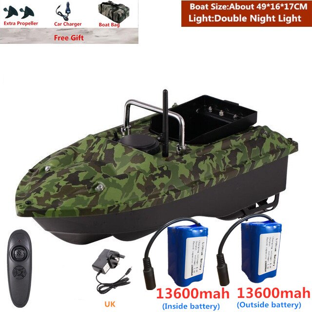 Smart Fixed Speed Cruise Radio Remote Control Fishing Bait Boat 1.5KG 500M Dual Night Light Lure Fishing RC Bait Boat Fishing