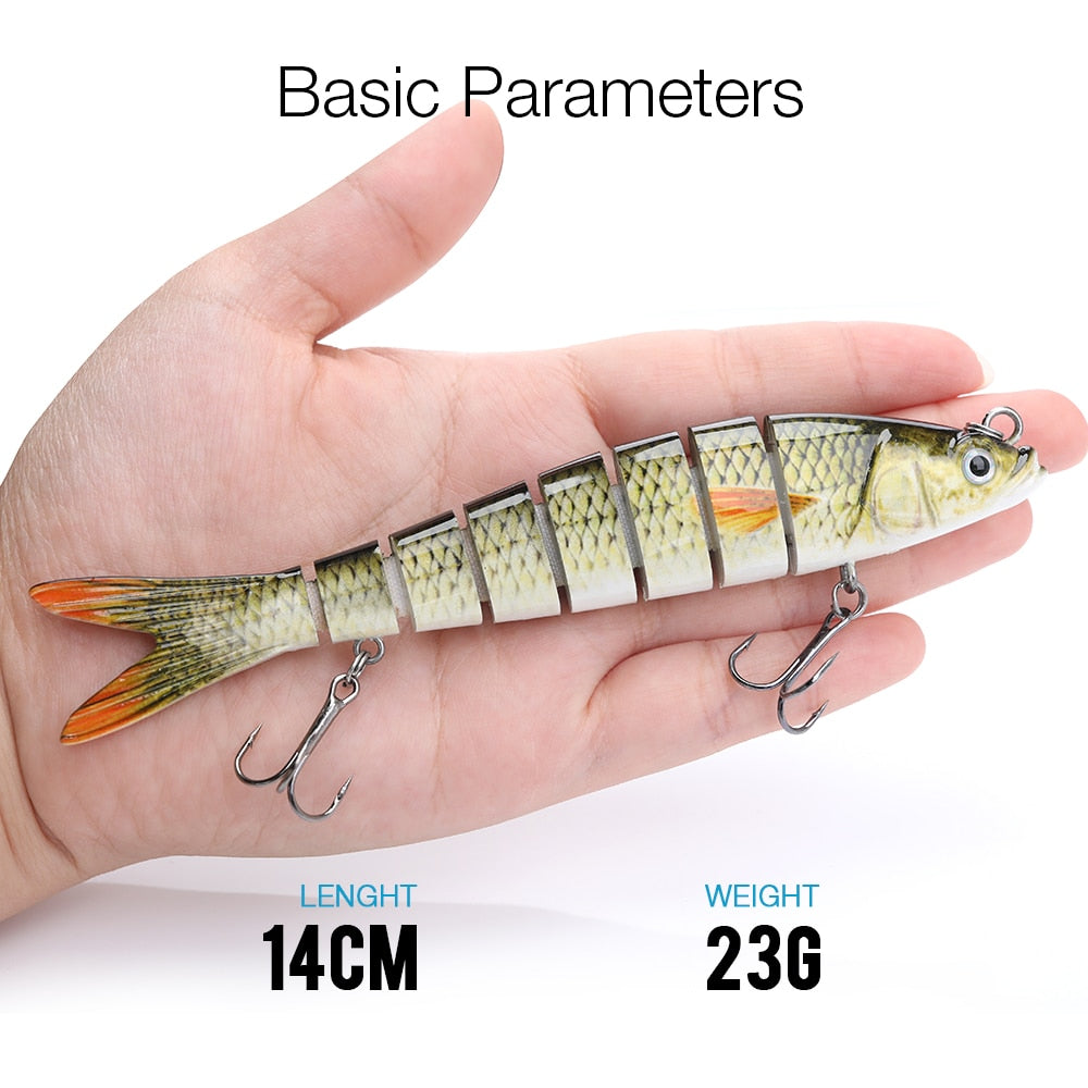 VTAVTA 10/14cm Sinking Wobblers Fishing Lures Jointed Crankbait Swimbait 8 Segment Hard Artificial Bait for Fishing Tackle Lure