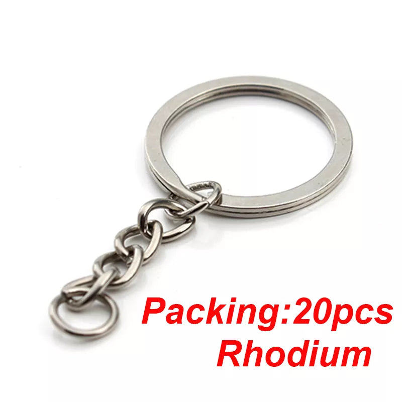 Louleur Key Chain Key Ring Keychain Bronze Rhodium Gold Color 28mm Long Round Split Keyrings DIY Jewelry Making