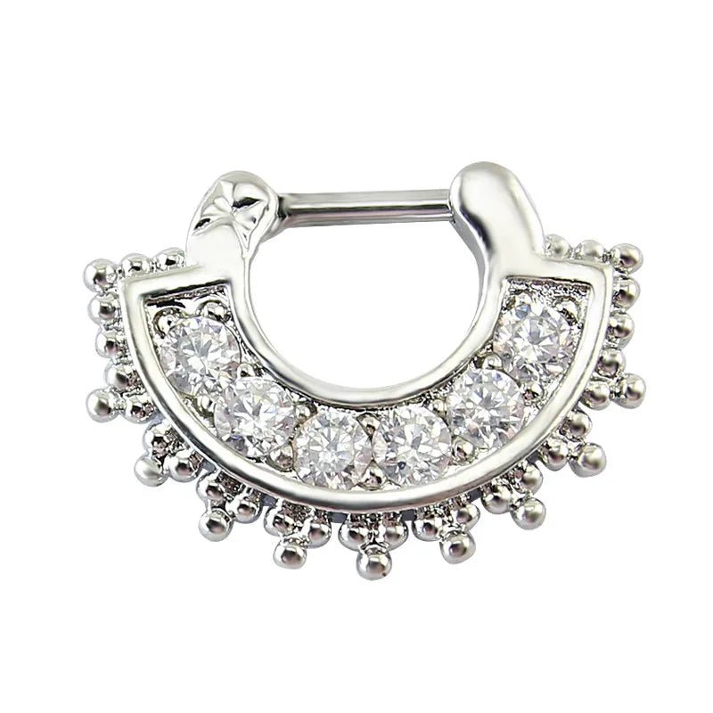 Indian Nose Piercing Septum Clicker Real Clip Rings Piercing Jewelry Septum Tribal Hoop Nose Ring Body Piercing Septo Indiano