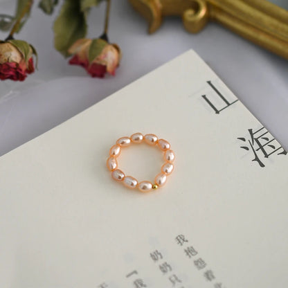 ASHIQI 3-4mm Mini Small Natural Freshwater Pearl Couple Rings Real 925 Sterling Silver Jewelry for Women