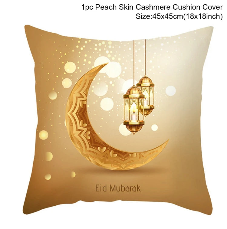 EID Mubarak Cushion Cover Ramadan Decoration for Home Ramadan Kareem Mubarak Muslim Islamic Party Supplies EID Pillowcase