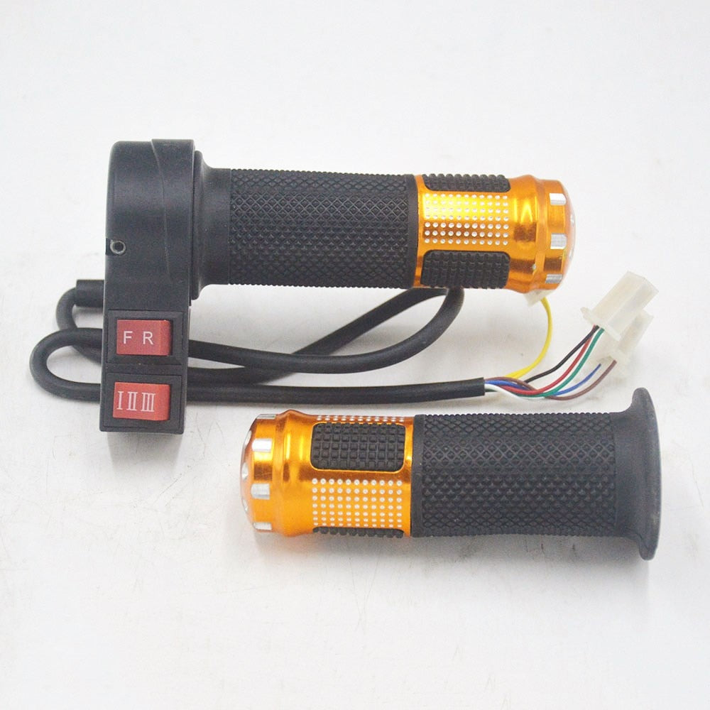 24V 36V 48V 60V 72V Electric Bicycle Thumb Throttle With Handle Grips on/Off Switch Finger Throttle Twist Throttle