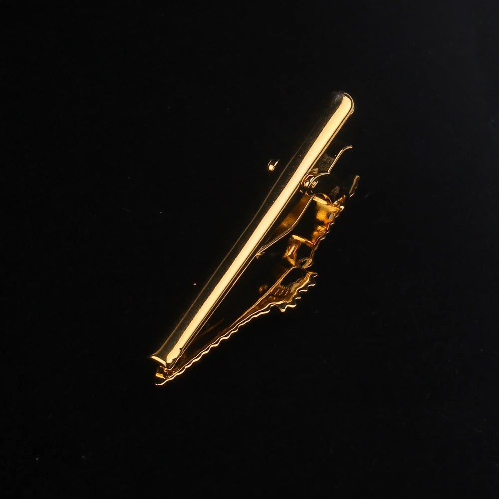 Tie Clip for Men Classic Meter Tie Pin Copper Tie Bar Quality Enamel Tie Collar Pin Crystal Business Corbata