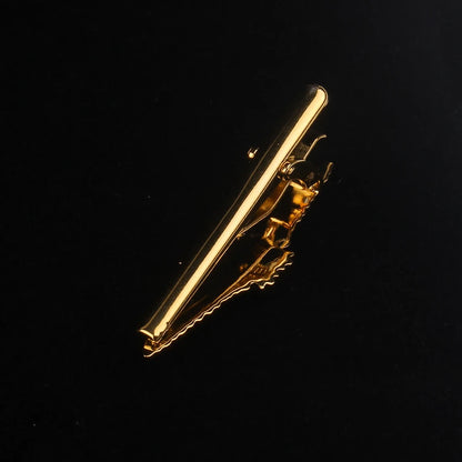 Tie Clip for Men Classic Meter Tie Pin Copper Tie Bar Quality Enamel Tie Collar Pin Crystal Business Corbata