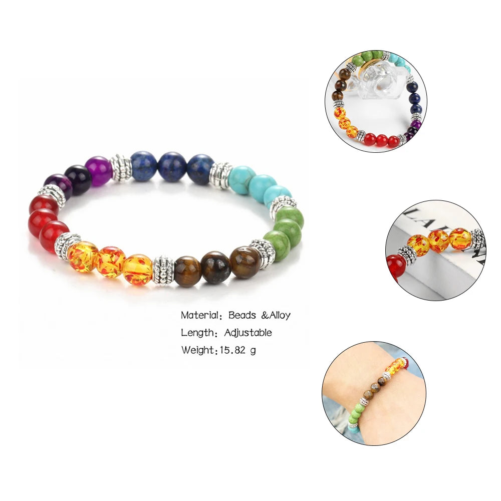 If ME F7 Chakra Bracelet Men Black Lava Healing Balance Beads Reiki Buddha Prayer Natural Stone Yoga Bracelet Women Jewel