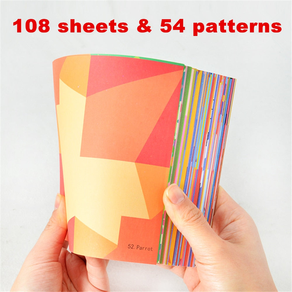 108 Pages Montessori Toys Cartoon Animal Origami Paper DIY Kids Craft Toy Handcraft Parper Art Educational Toy for Children