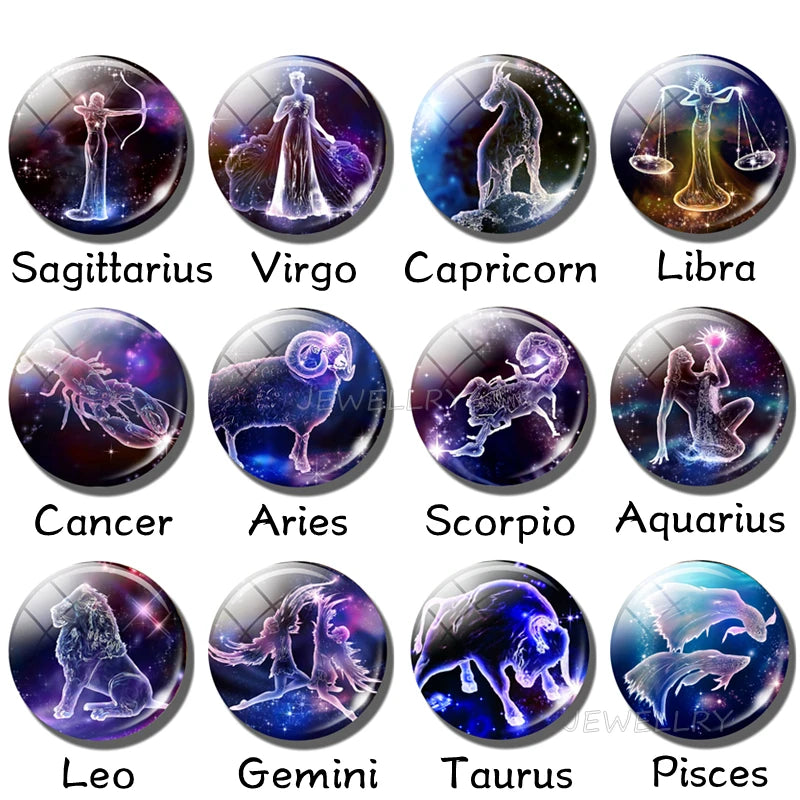 12 Constellations Keychain Constellation Key Rings Zodiac Sign Key Chain Pendant Jewelry Libra Aries Leo Fashion Birthday