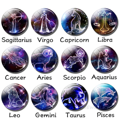 12 Constellations Keychain Constellation Key Rings Zodiac Sign Key Chain Pendant Jewelry Libra Aries Leo Fashion Birthday