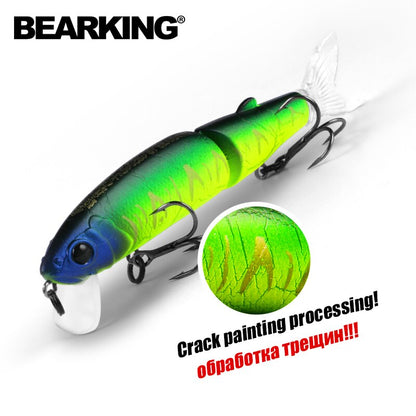 Bearking 11.3cm 13.7g  Hot Fishing Lure Minnow Quality Professional Bait Swim Bait Jointed Bait Equipped Black or White Hook