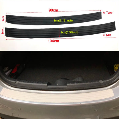 Universal 104*9cm 90*8cm Car Trunk Door Sill Plate Protector Rear Bumper Guard Rubber Mouldings Pad Trim Cover Strip Car Styling