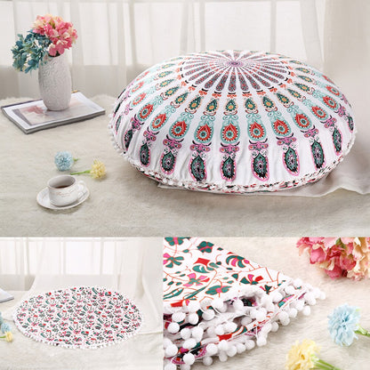 Colorful Mandala Floor Pillows Ottoman Round Bohemian Meditation Cushion Pillow Pouf48