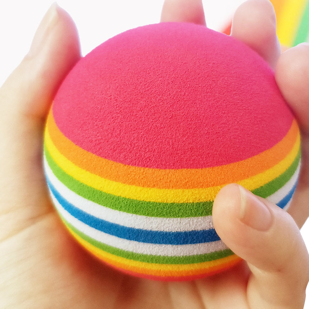 2pcs/Pack Diameter 63mm Big Golf Balls Cat Dog Puppy Pets Chew Ball Golf Practice Soft Rainbow Toys New Tennis Balls 9g/Pcs Golf