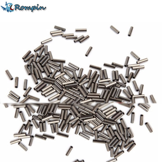 Rompin 100pcs/Bag Stainless Steel Fishing Line Aluminum Crimp Sleeve Copper Tube 1.0mm-2.8mm Sea Fishing Accessories Line Tube