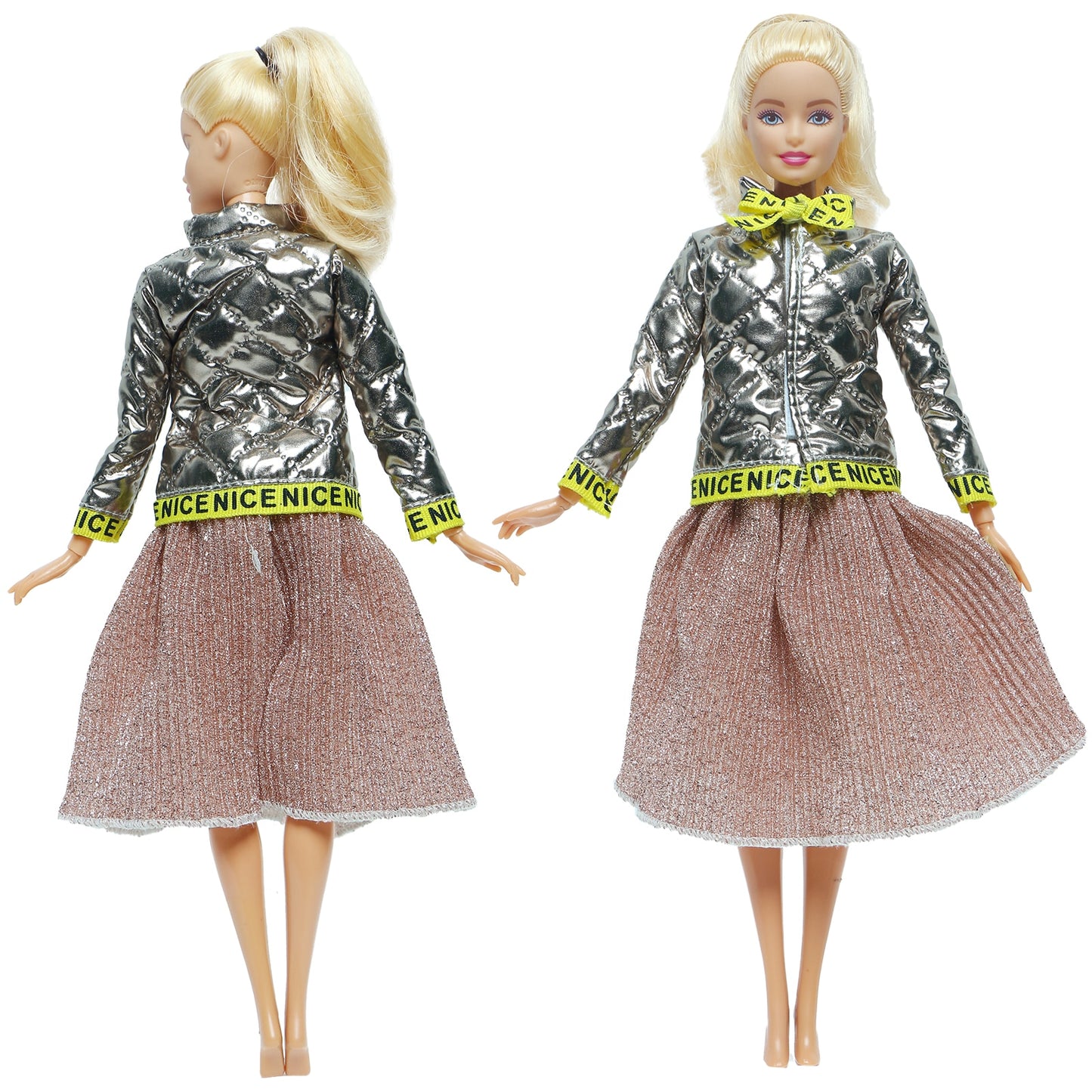 1 PCS Handmade Fashion Outfit Short Dress Cartoon Cute Pattern T-Shirt Pants Trousers Accessories Clothes for Barbie Doll Toys