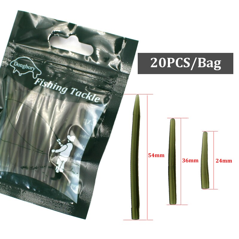 20PCS Carp Fishing Accessories Anti Tangle Sleeves Line Aligner Hook Sleeve for Carp Fishing Rig Hair Ronnie Rig Terminal Tackle