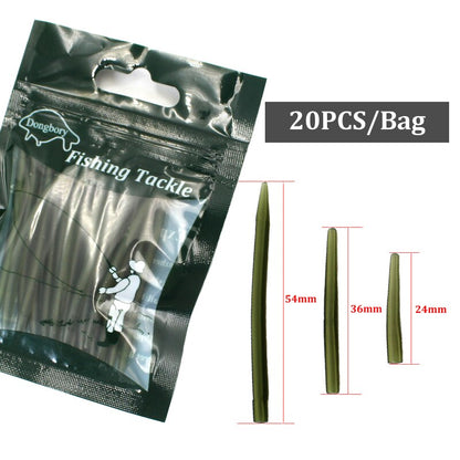 20PCS Carp Fishing Accessories Anti Tangle Sleeves Line Aligner Hook Sleeve for Carp Fishing Rig Hair Ronnie Rig Terminal Tackle
