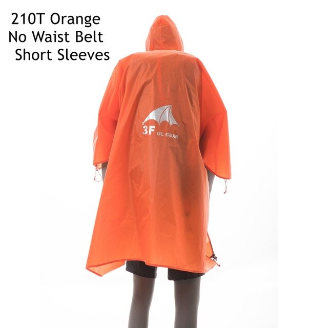 3F UL Gear Single Person Poncho Ultralight Hiking Cycling Raincoat Outdoor Awning Camping  15D Silicone 210T