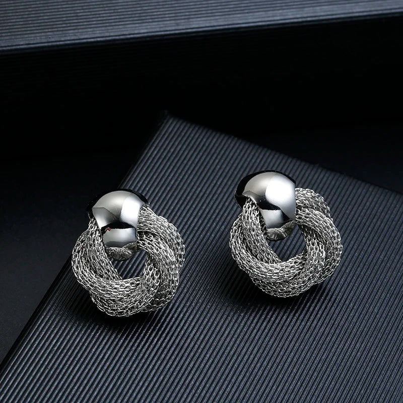 ZA Metal Maxi Statement Vintage Clip on Earrings Without Piercing  for Women Earrings Party Jewelry