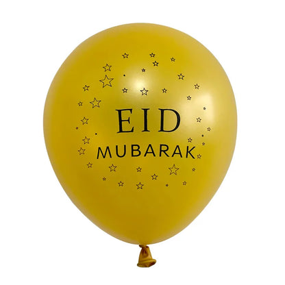 10pcs Eid Mubarak Latex Balloon Balloons Ramadan Kareem Decoration Ramadan Mubarak Muslim Islamic Festival Party DIY Decorations
