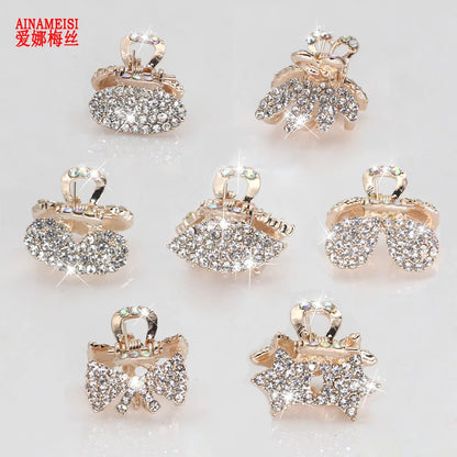 AINAMEISI New 7 Style Metal Crab Claw Clip for Women Girls Charm Barrette Full Rhinestone Wedding Hair Accessories Jewelry