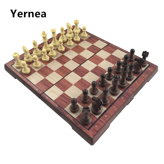 High-Grade Chess Plastic Folded Board International Magnetic Chess Set Exquisite Chess Puzzle Games Board Game Yernea