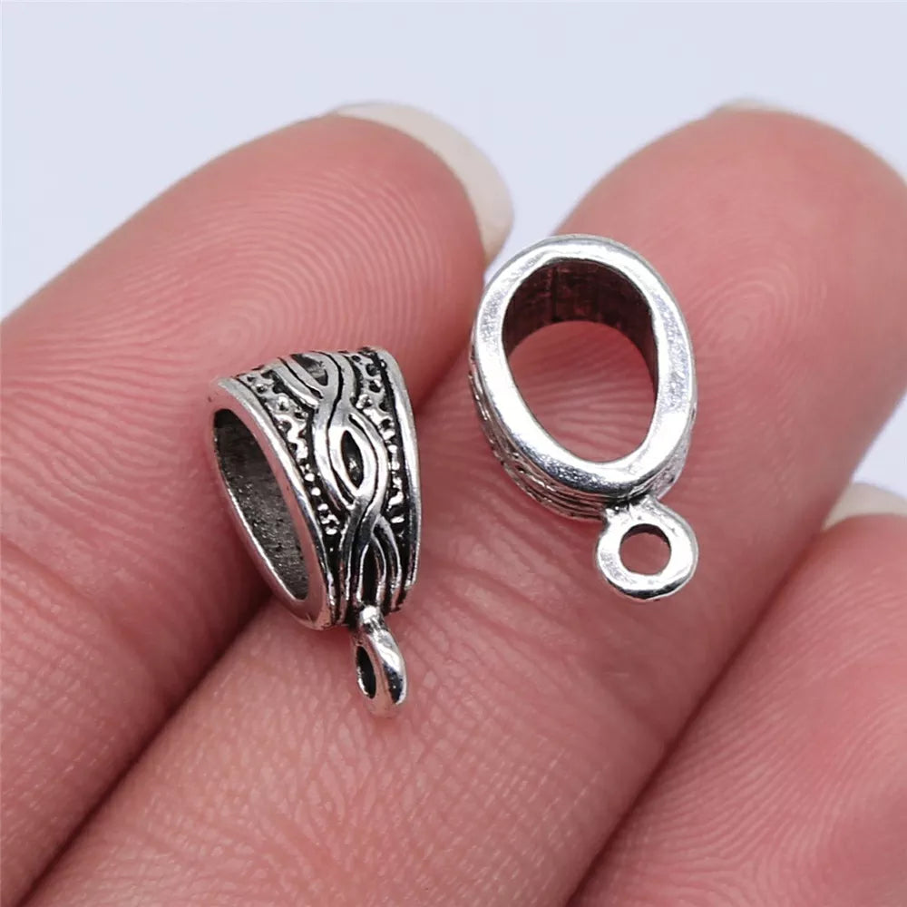 20pcs Connector Charms Bail Beads Antique Silver Color Bail Beads Charms Jewelry Findings DIY Bail Beads Charms Connector