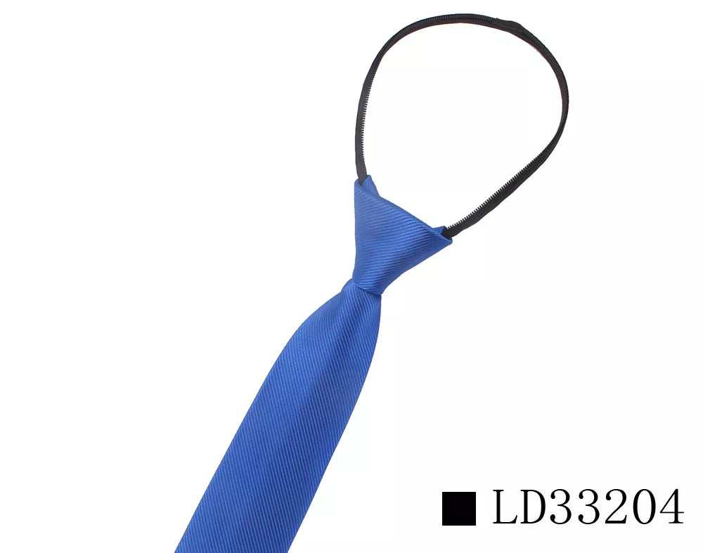 Zipper Necktie for Men Women Tie for Boys Girls Suits 6cm SolidTies Slim Girls Neck Tiie Gravatas Rubber Pre-Tied Tie