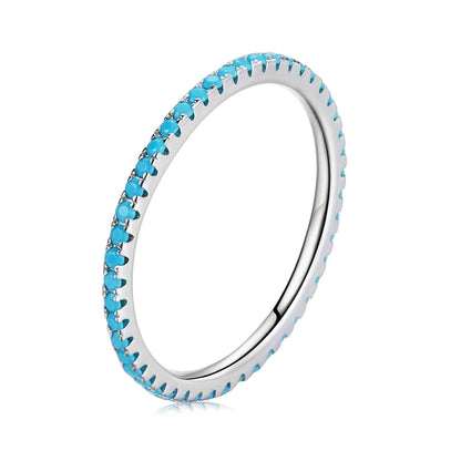 WOSTU Simple Rings 100% 925 Sterling Silver Shimmering Wish Stackable Ring for Women Wedding