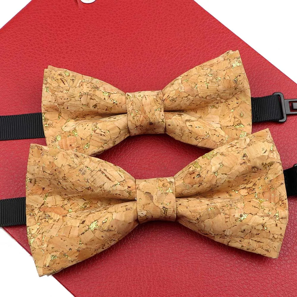 Fashion New Cork Wood Parent-Kid Bowtie Sets Fancy Adjustable Butterfly Handmade Bow Tie Wedding Party Neckwear Family Accessory