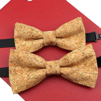 Fashion New Cork Wood Parent-Kid Bowtie Sets Fancy Adjustable Butterfly Handmade Bow Tie Wedding Party Neckwear Family Accessory