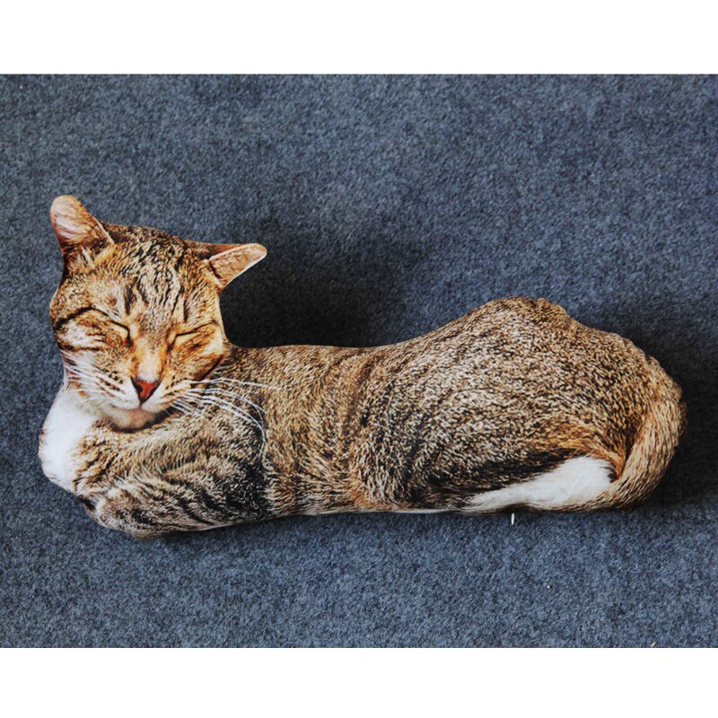 1PCS 50CM 3D Simulation Cat Plush Stuffed Soft Pillow Cute Lifelike Dog Sofa Bedroom Cushion Kids Toys Home Decoration