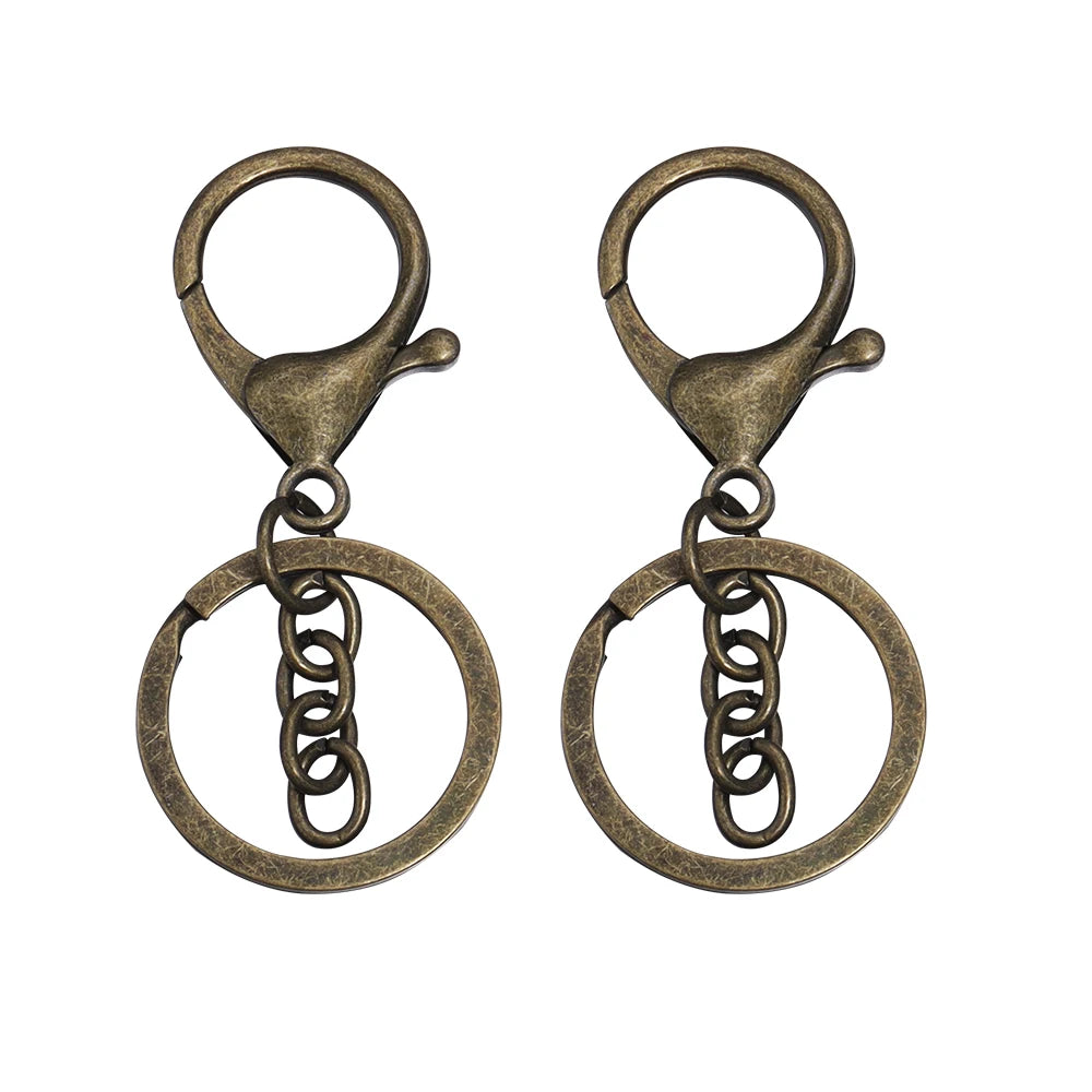 Louleur Key Chain Key Ring Keychain Bronze Rhodium Gold Color 28mm Long Round Split Keyrings DIY Jewelry Making