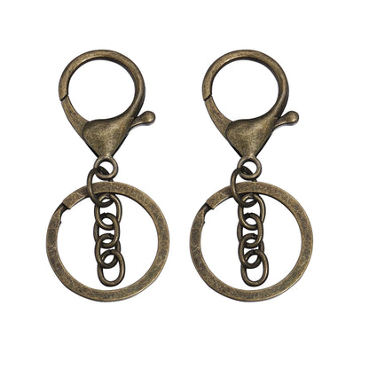 Louleur Key Chain Key Ring Keychain Bronze Rhodium Gold Color 28mm Long Round Split Keyrings DIY Jewelry Making