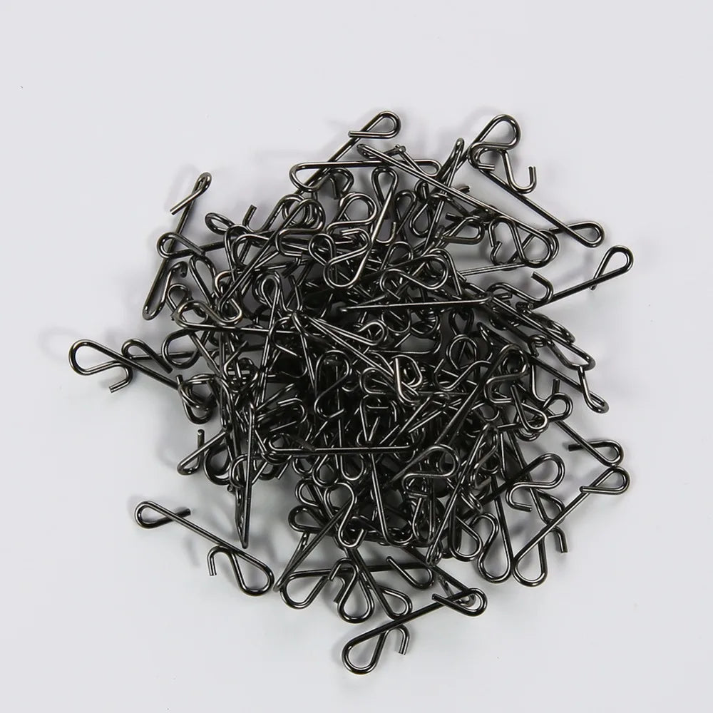50pcs/Box Fishing Line Wire Connector Braid Knotless Connectors Fishing Barrel Swivel Accessory Fish Tackle Hook Lure Pin Tool