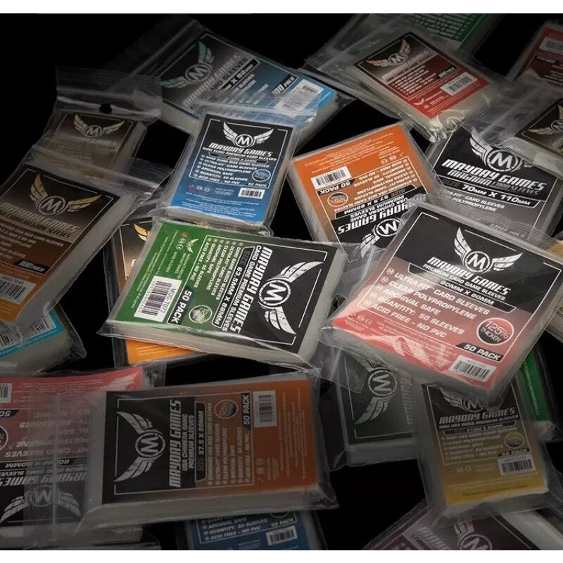 200pcs/Lot Mayday Mini Cards Sleeves 41x6356x 87 Large Size Card Sleeves Clear Cards Protector Pack Case Holder Board Game Catan