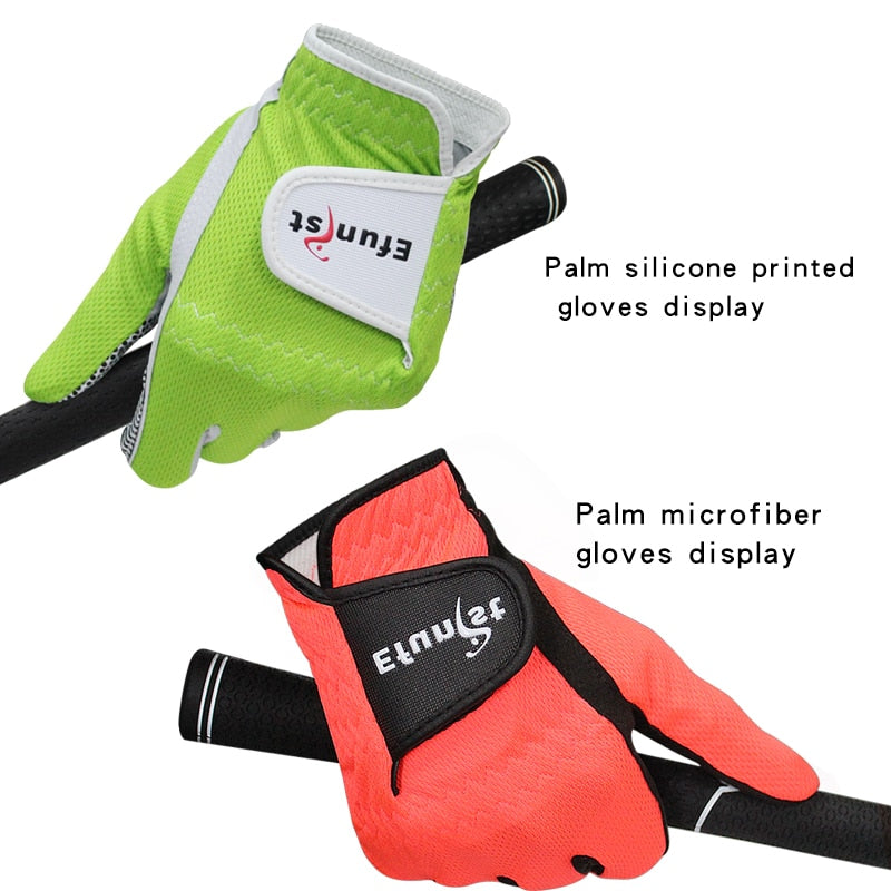 Pack 1 Pcs/Pair Efunist Golf Glove Men Left Hand Breathable Green 3D Performance Mesh Non-Slip Micro Fiber Golf Gloves Mens Man